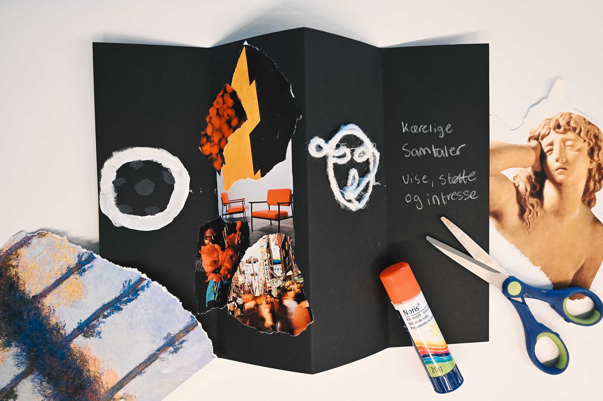 Foldet portræt - fragmenter af en person