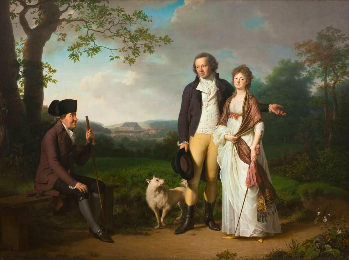 Niels Ryberg med sin søn Johan Christian og svigerdatter Engelke, f. Falbe
