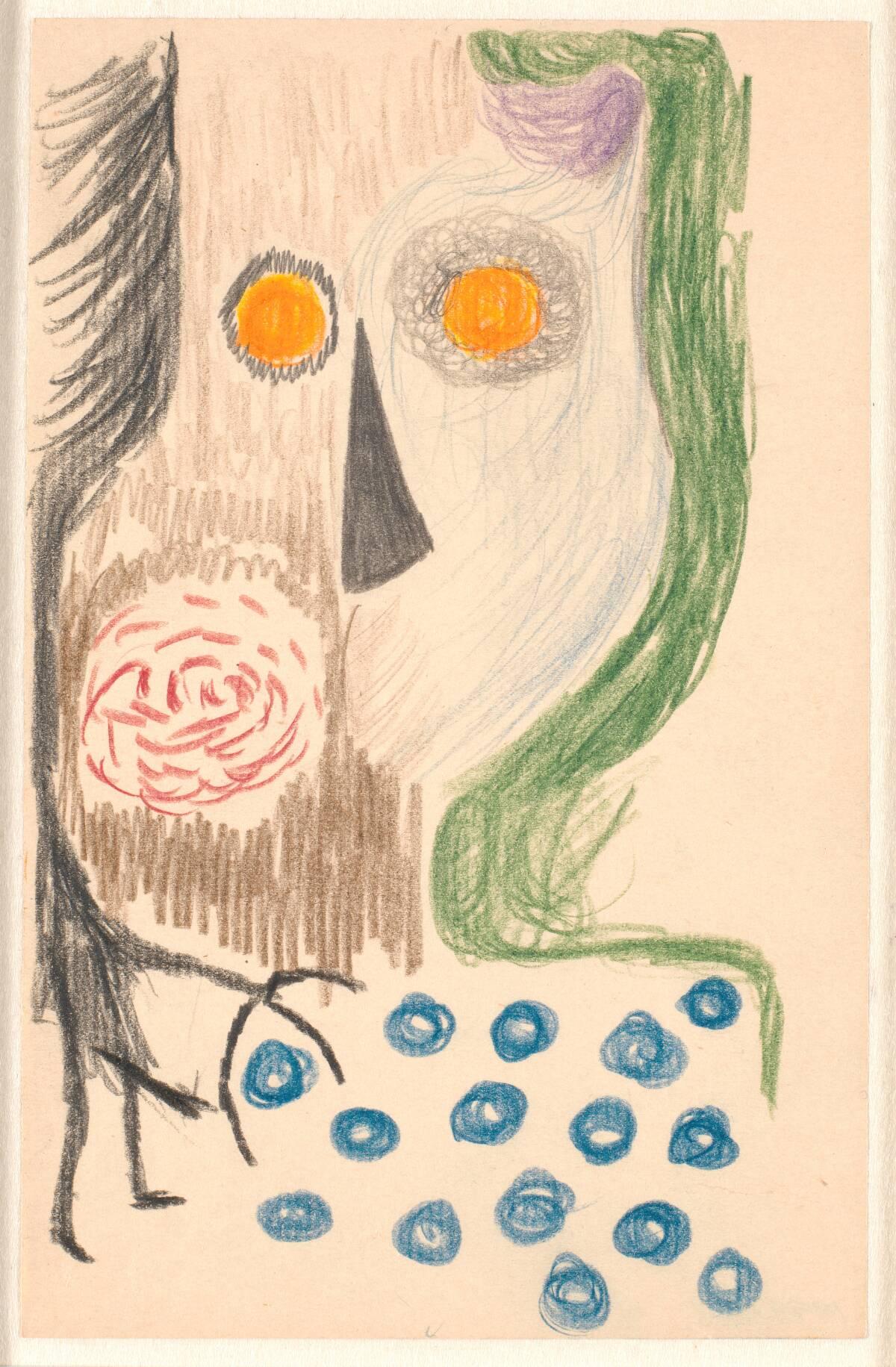 Abstrakt komposition med ansigt